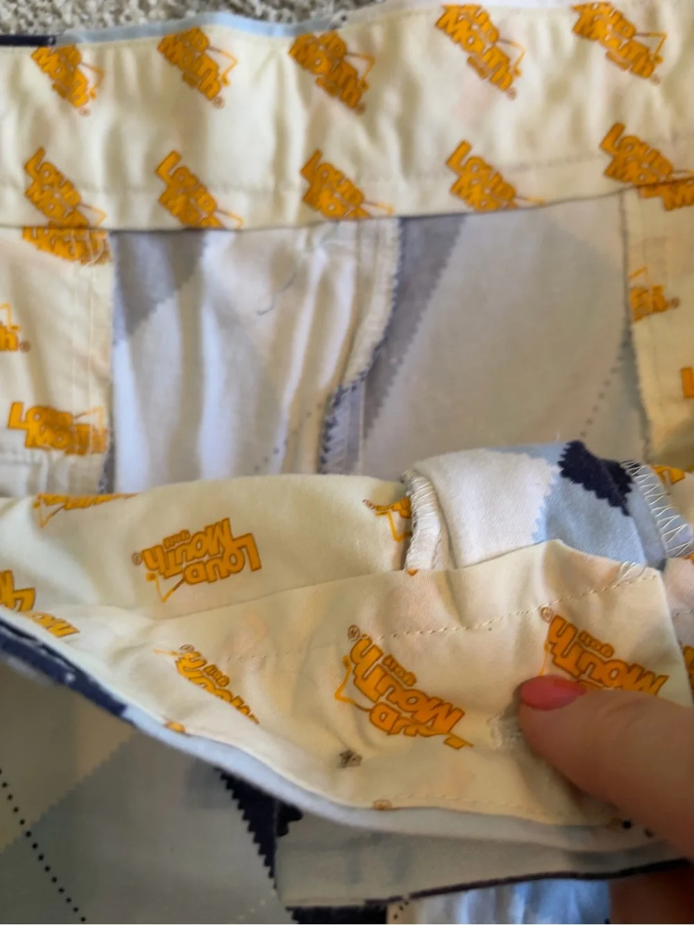Loudmouth Golf Size 44 Men's Argyle Pattern in Navy and Light Blue